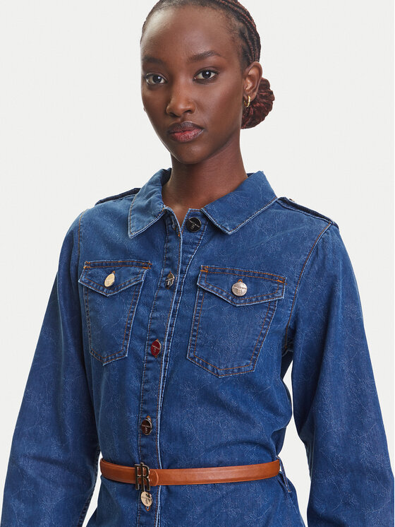 Fracomina Fracomina Jeans haljina FR25SD4004D417V6 Plava Regular Fit