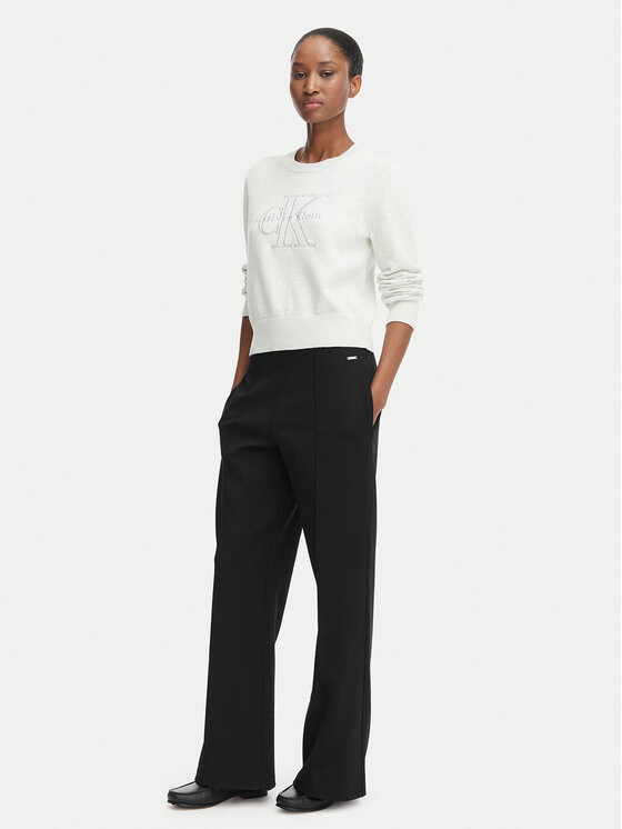 Calvin Klein Calvin Klein Kalhoty z materiálu LV044G210G Černá Wide Leg