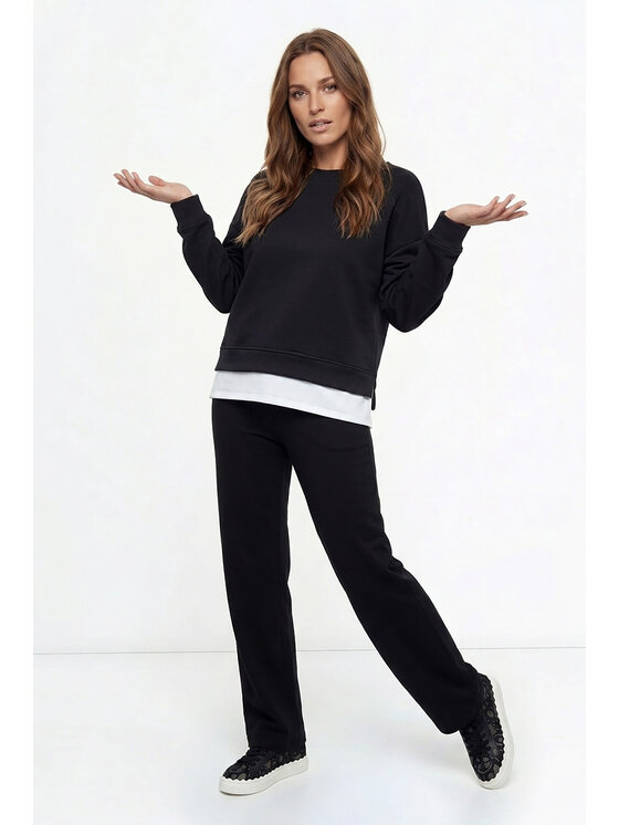 FIGL FIGL Tepláková souprava M1315 Černá Straight Fit