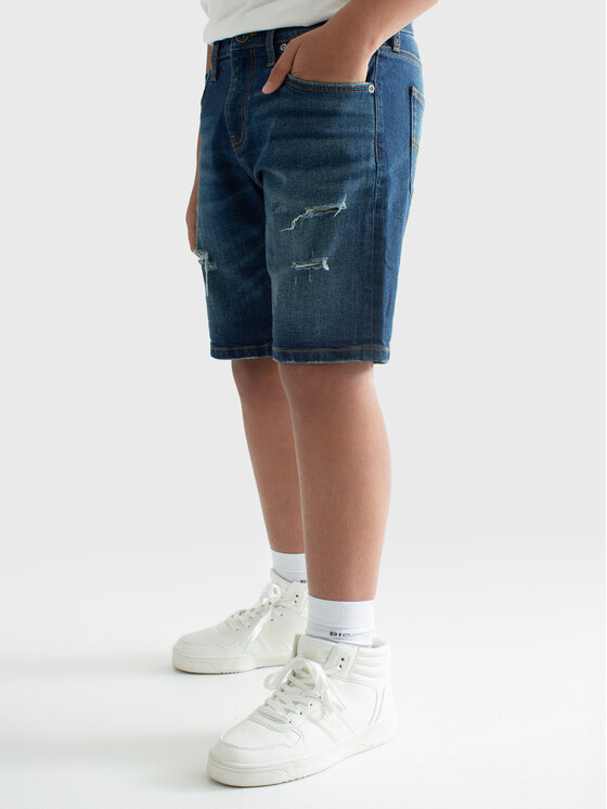 BIG STAR BIG STAR Szorty jeansowe MATT Granatowy Slim Fit