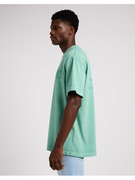 Lee Lee T-Shirt LOOSE LOGO TEE Zielony Regular Fit