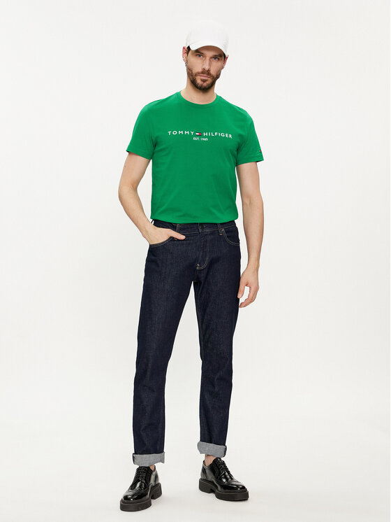 Tommy Hilfiger Tommy Hilfiger T-krekls Logo MW0MW11797 Zaļš Regular Fit