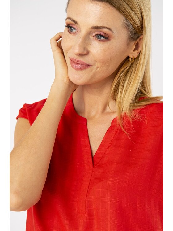 QUIOSQUE QUIOSQUE Bluzka READY SHIRT Czerwony Regular Fit