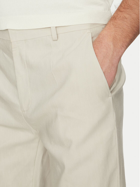 Calvin Klein Calvin Klein Kalhoty z materiálu K10K114400 Béžová Slim Fit