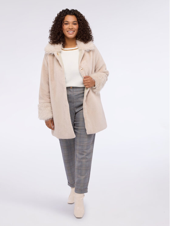 Fiorella Rubino Fiorella Rubino Cappotto invernale F022T001451N011 Crema A-Line Fit