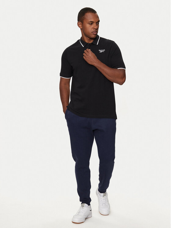Reebok Reebok Polo Identity Small Logo Polo 100073035 Czarny Regular Fit