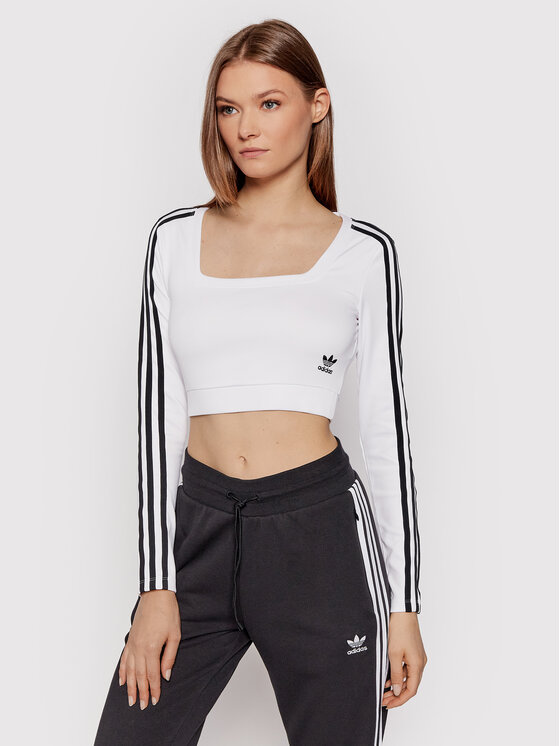Blusa adicolor Classics H37769 Bianco Fitted Fit