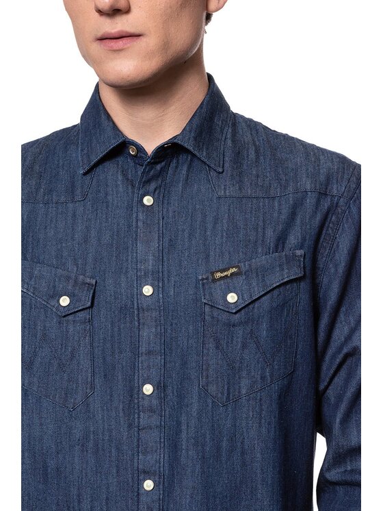 Wrangler Wrangler Camicia Western Shirt Blu Casual Fit