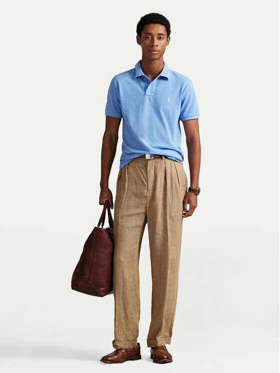 Polo Ralph Lauren Polo Ralph Lauren Polo marškinėliai 710680784461 Žydra Custom Slim Fit