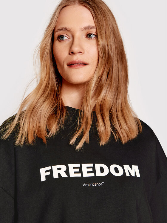 Americanos Americanos Póló Unisex Brooklyn Heavy Fekete Oversize