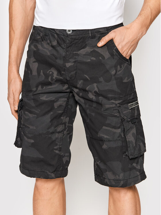 Alpha Industries Alpha Industries Szorty materiałowe Jet Camo 191200C Czarny Regular Fit