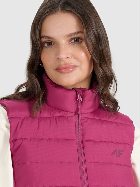 4F 4F Kamizelka MIDSHOP TEXTILE Różowy Slim Fit