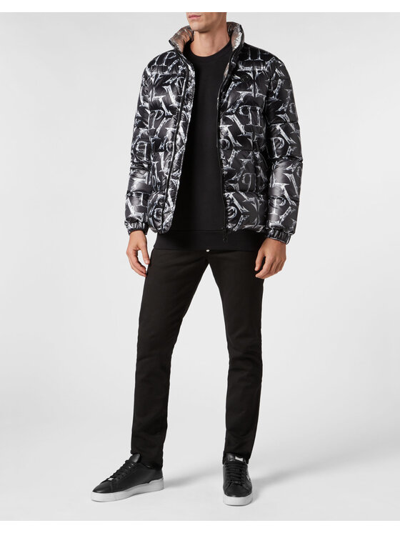 PHILIPP PLEIN PHILIPP PLEIN Vatovaná bunda 79 Čierna Regular Fit