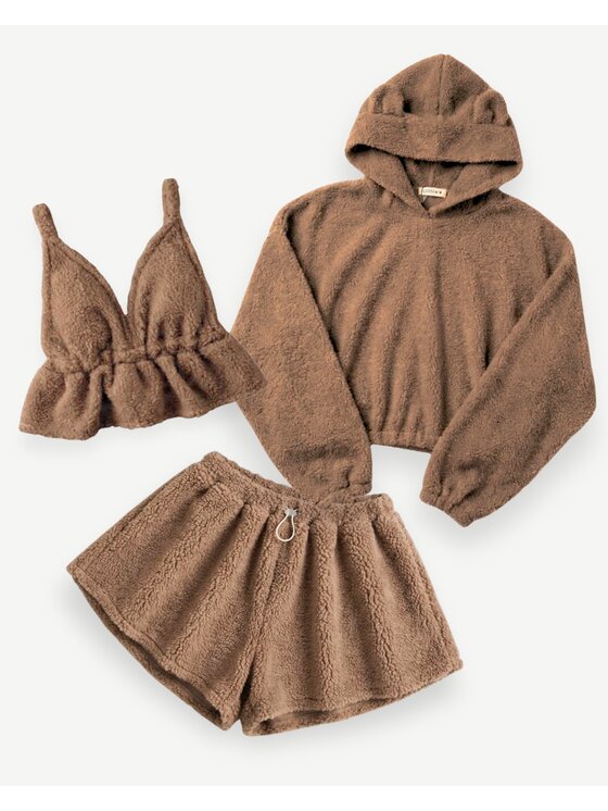 MissDenim MissDenim Dres Teddy Bear Brązowy Basic Fit