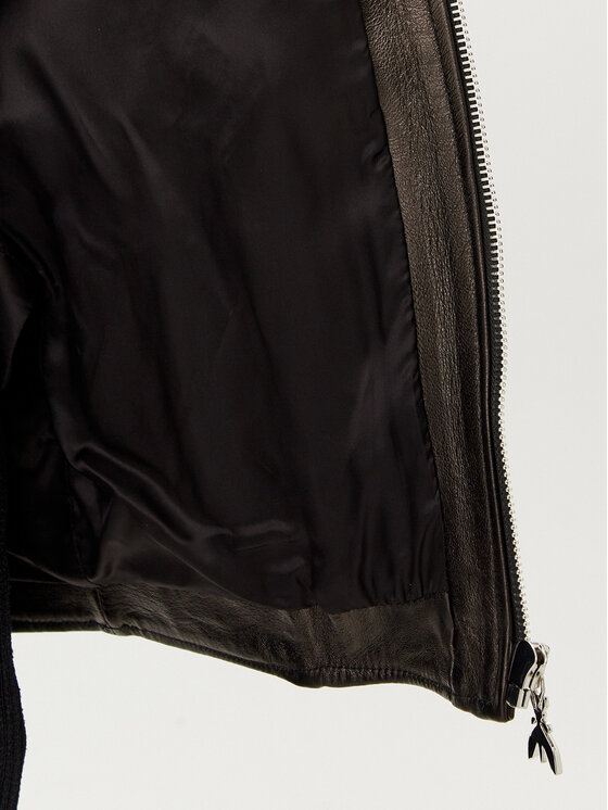 Patrizia Pepe Patrizia Pepe Bőrkabát 8O0160 L143 K103 Fekete Regular Fit