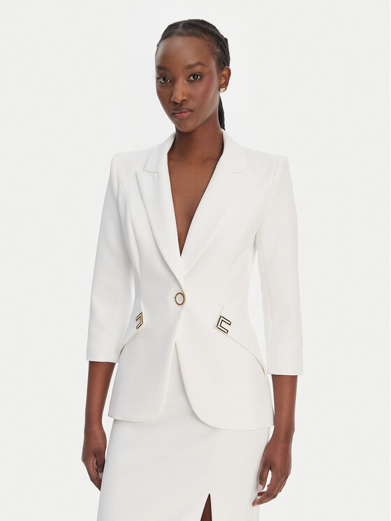 Elisabetta Franchi Elisabetta Franchi Sakko GI-215-61E2-V590 Weiß Regular Fit