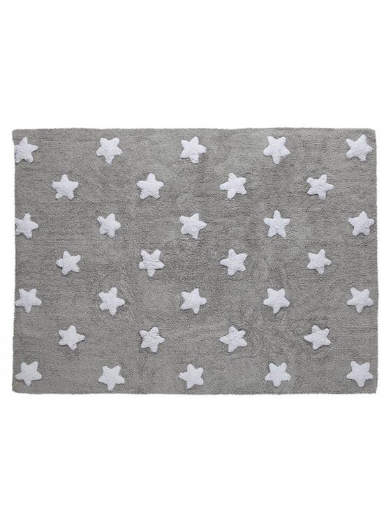 Dywan dziecięcy Lorena Canals, Dywan Bawełniany Grey Stars White 120x160 cm