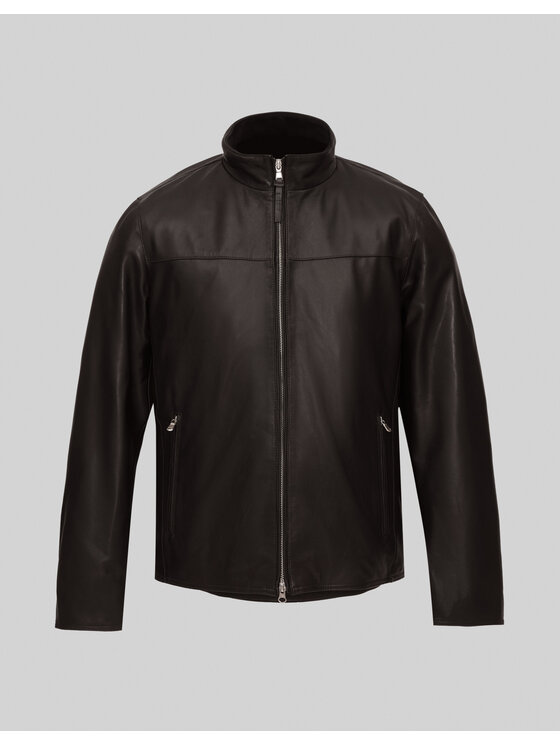 Borgio Borgio Kurtka skórzana salandra_br Brązowy Slim Fit