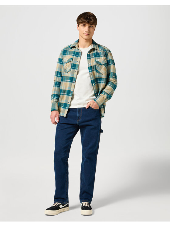Wrangler Wrangler Koszula FLANNEL WESTERN SHIRT Beżowy Regular Fit