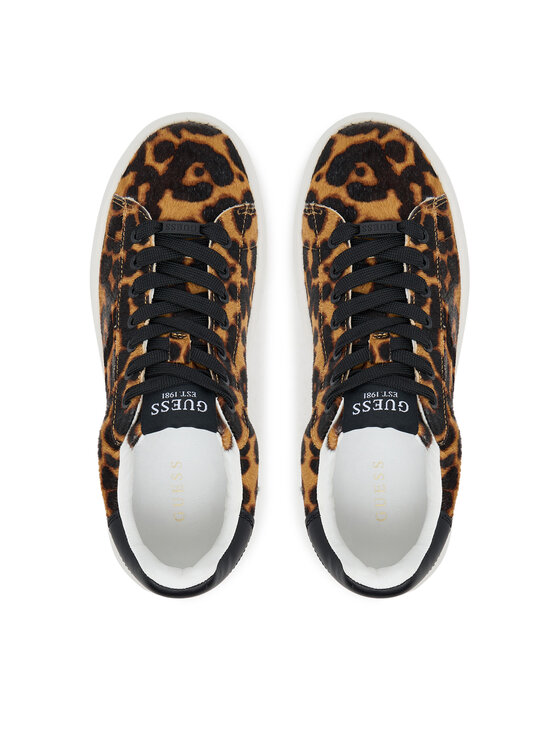 Guess Guess Sneakersy FLTEL8 LEA12 Brązowy