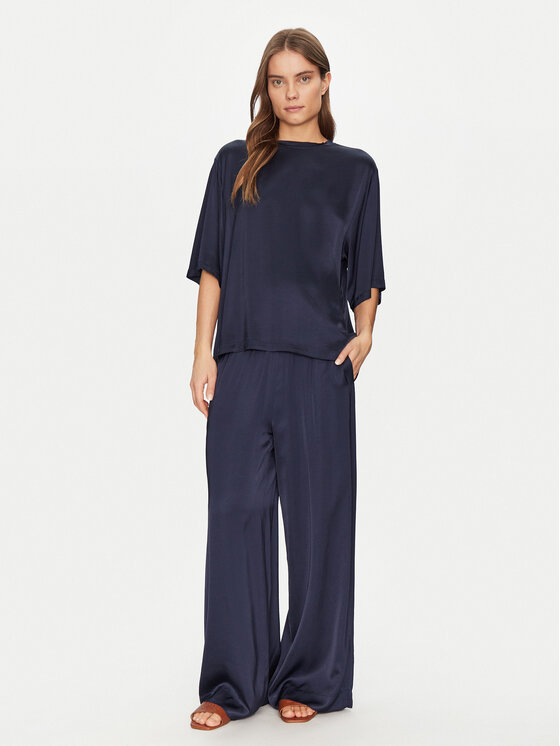ViCOLO ViCOLO Hlače iz tkanine TD0008 Mornarsko modra Relaxed Fit