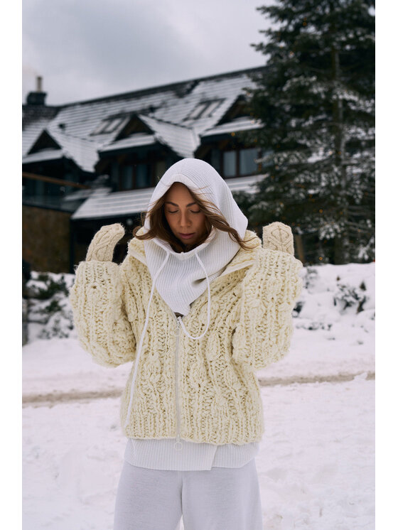 NAOKO NAOKO Kardigan Frosted Cloud Beżowy Regular Fit