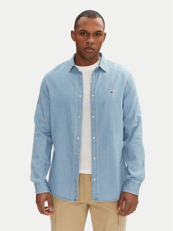 Tommy Jeans Tommy Jeans cămașă de blugi DM0DM21146 Albastru Regular Fit
