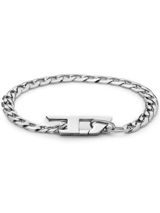 Diesel Zapestnica Chain D Logo DX1496040 Srebrna