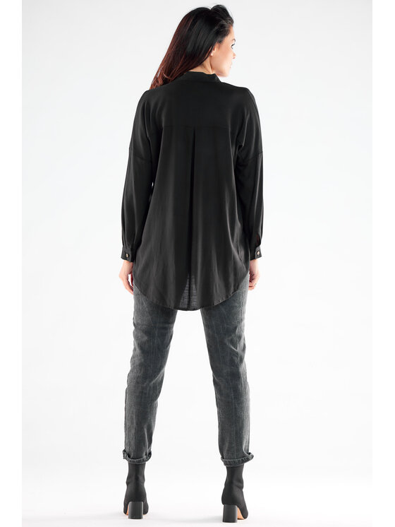Awama Awama Koszula A525 Czarny Basic Fit