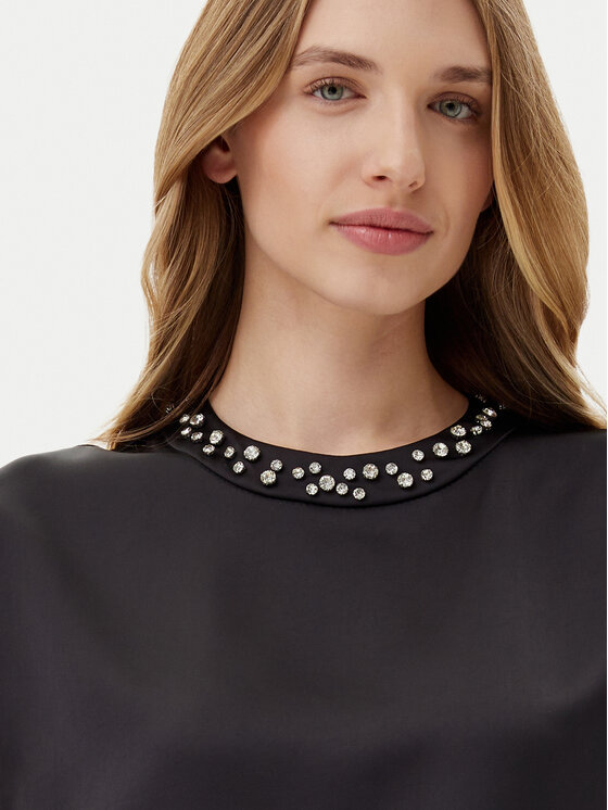 Imperial Imperial Bluză RIC3JBA Negru Regular Fit