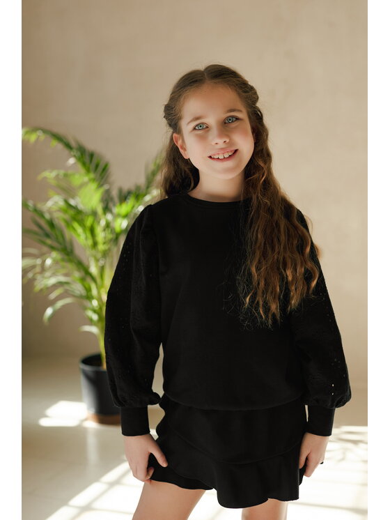 SLY SLY Bluzka 5S-109B Czarny Comfortable Fit