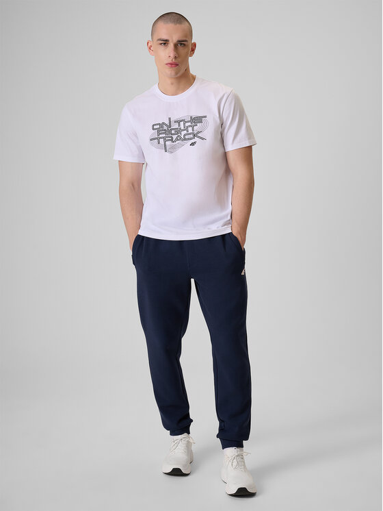 4F 4F Spodnie dresowe MONOCHROME MOVEMENT Granatowy Regular Fit