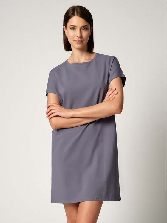 Huber Huber Koszula nocna 19017 Szary Regular Fit