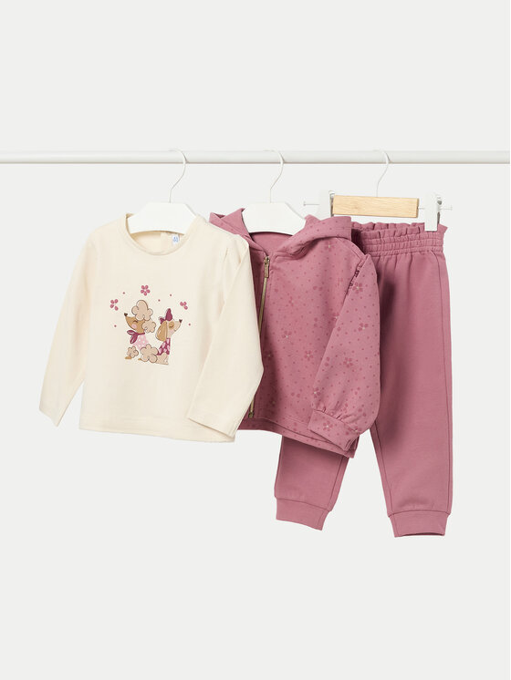 Mayoral Mayoral Set jopica, bluza in hlače 2825 Roza Regular Fit