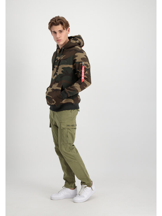 Alpha Industries Alpha Industries Bluza Backprint Camo Hoodie Khaki Regular Fit