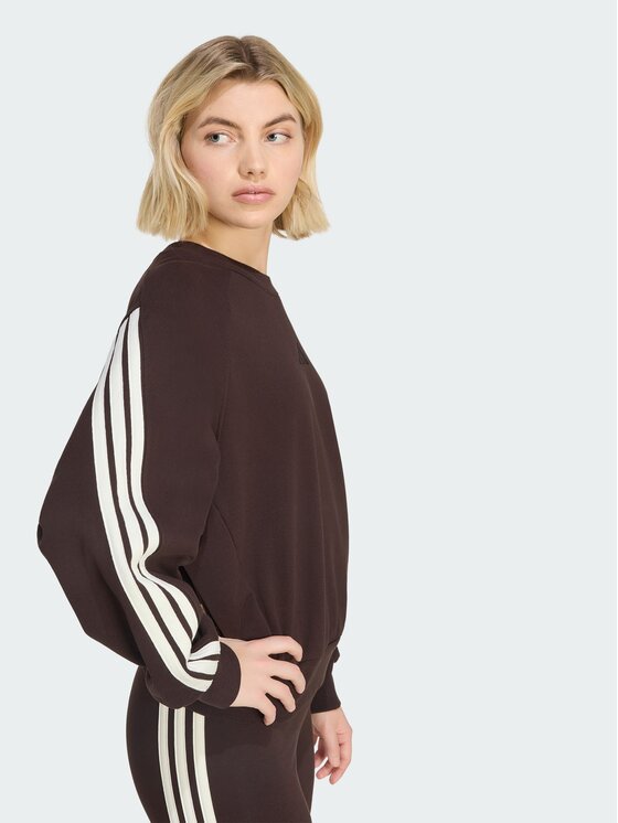 adidas adidas Суитшърт Adidas Kit 3-Stripes KW7702 Кафяв Loose Fit
