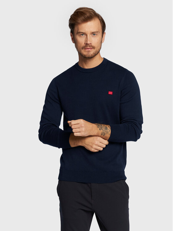 HUGO Hugo Sweter San Cassius-C1 50475083 Granatowy Regular Fit