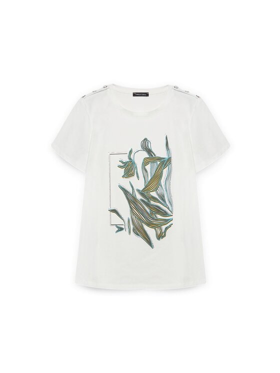 Fiorella Rubino Fiorella Rubino T-shirt G186L008491N011 Bianco Regular Fit