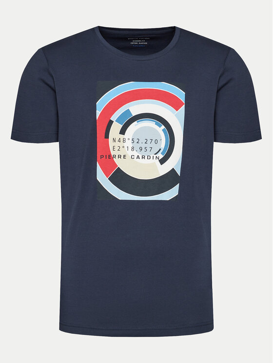pierre cardin t-shirt 21050/000/2101 bleu marine modern fit