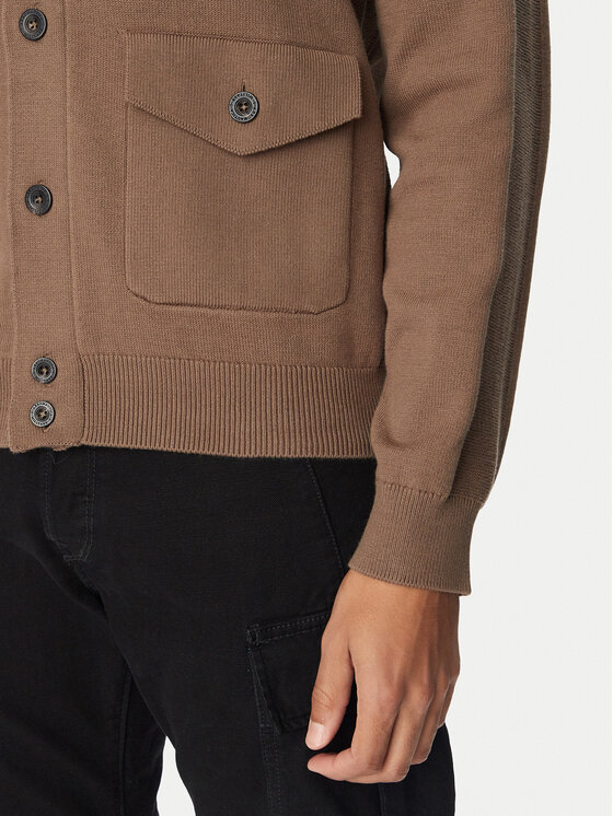Aeronautica Militare Aeronautica Militare Kardigán 262MA1663UL00950 Svetlo hnedá Regular Fit
