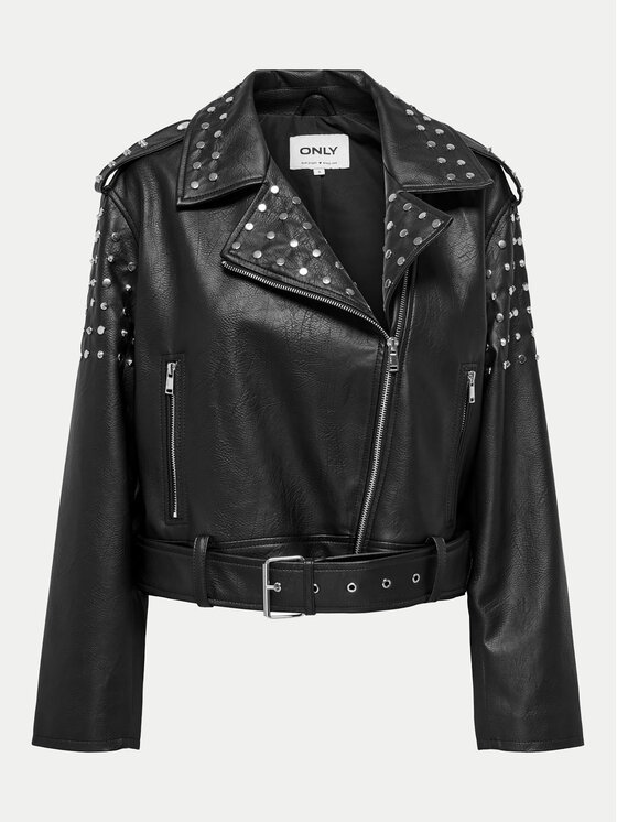 ONLY ONLY Geacă din imitație de piele Destiny 15319914 Negru Regular Fit