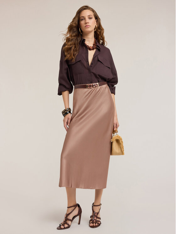 Motivi Motivi Gonna midi 1224Q001072N012 Écru Regular Fit