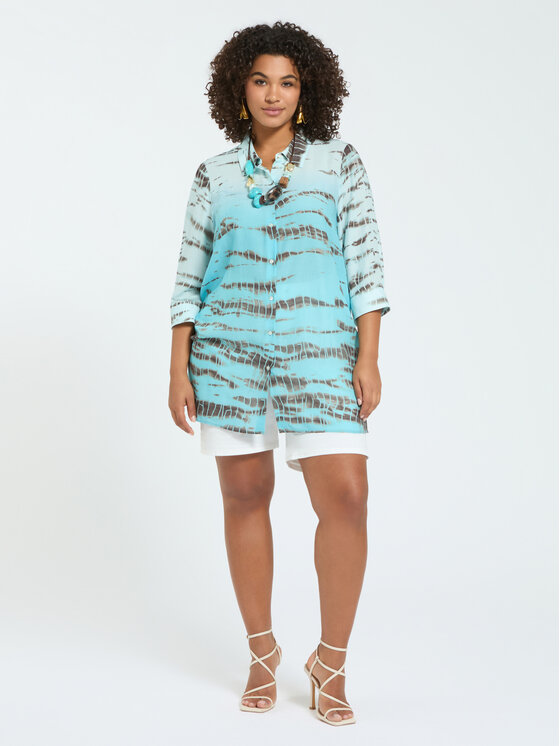 Fiorella Rubino Fiorella Rubino Koszula 5036T001546N0R4 Turkusowy Regular Fit