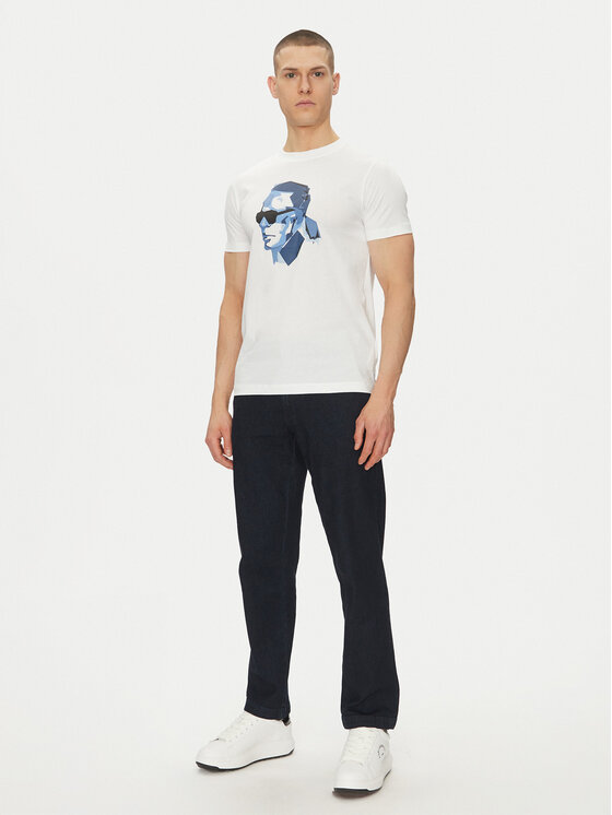 KARL LAGERFELD KARL LAGERFELD Marškinėliai 755065 552241 Balta Regular Fit