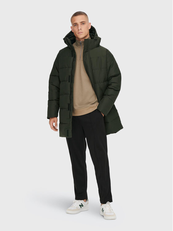 Only & Sons Only & Sons Wintermantel Carl Long 22020156 Grün Regular Fit