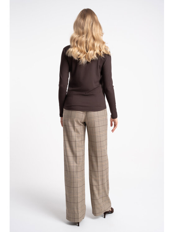CLICK CLICK Bluzka 10-6997 Brązowy Classic Fit