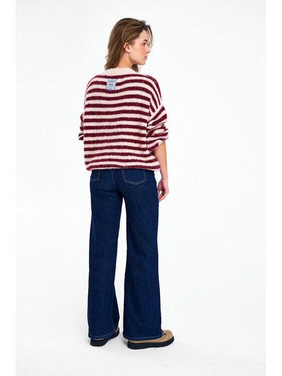 NAOKO NAOKO Sweter Frosted Wine Bordowy Regular Fit