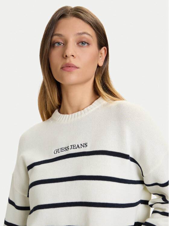 Guess Jeans Guess Jeans Džemper W5BR03 Z3HM1 Écru Relaxed Fit