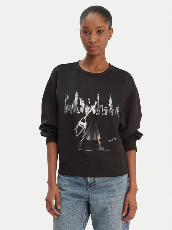 DKNY DKNY Džemperis P5MOQCSC Juoda Regular Fit
