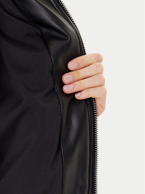 Guess Guess Μπουφάν από απομίμηση δέρματος W5YL06 WE480 Μαύρο Regular Fit